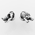 LION pierced earrings silver