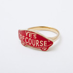 YES OF COURSE ring gold -red-