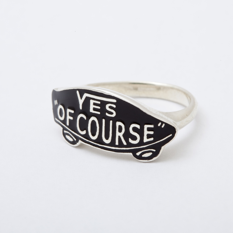 YES OF COURSE ring silver -black-