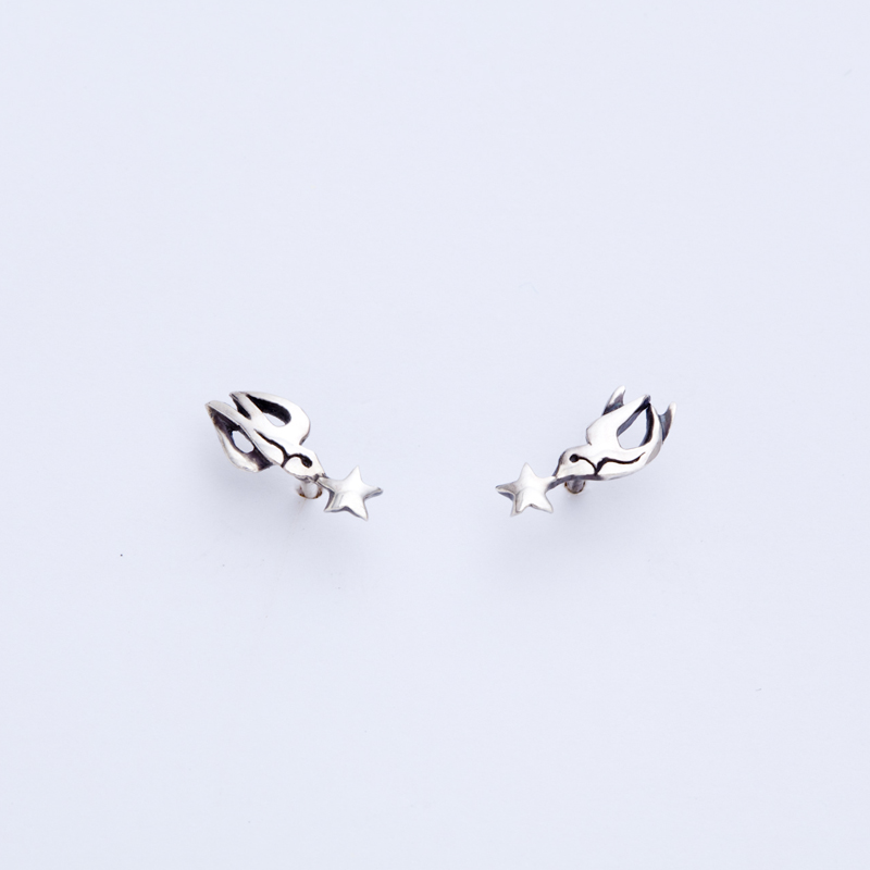 LUCKY SWALLOWS SV pierced earrings