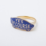 YES OF COURSE ring gold -blue-