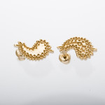 metal paisley pierced earrings gold
